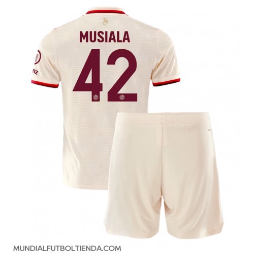 Camiseta Bayern Munich Jamal Musiala #42 Tercera Equipación Replica 2024-25 para niños mangas cortas (+ Pantalones cortos)